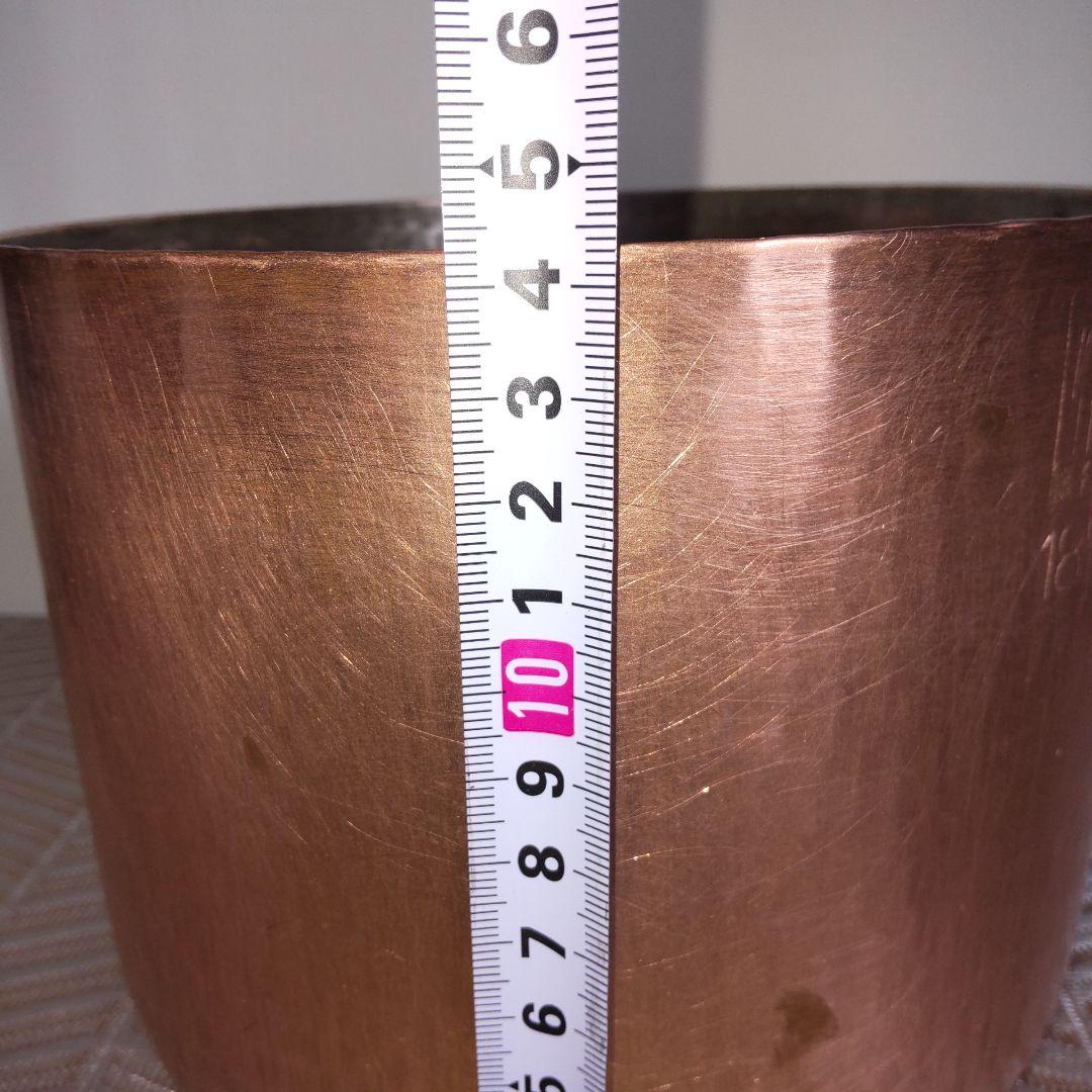 銅製 片手鍋 蓋付き 親子三代18cm 重さ 1,78kg