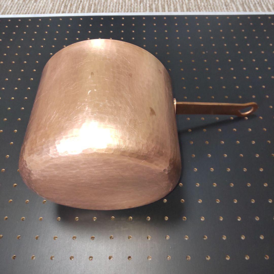 銅製 片手鍋 蓋付き 親子三代18cm 重さ 1,78kg