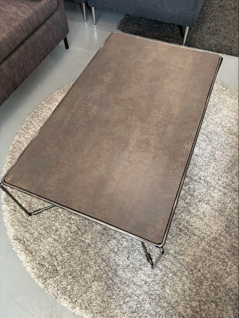 MARCAL コーヒーテーブル　セラミック天板　ブラッククロームフレーム