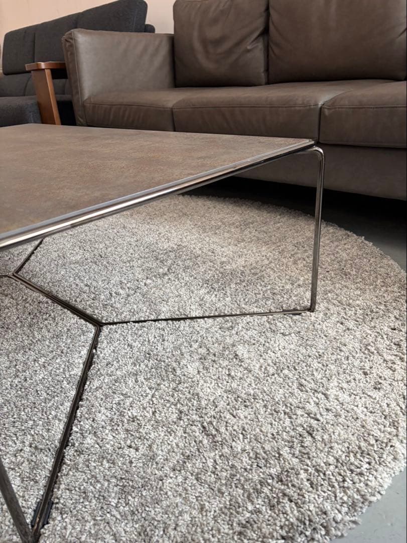 MARCAL コーヒーテーブル　セラミック天板　ブラッククロームフレーム