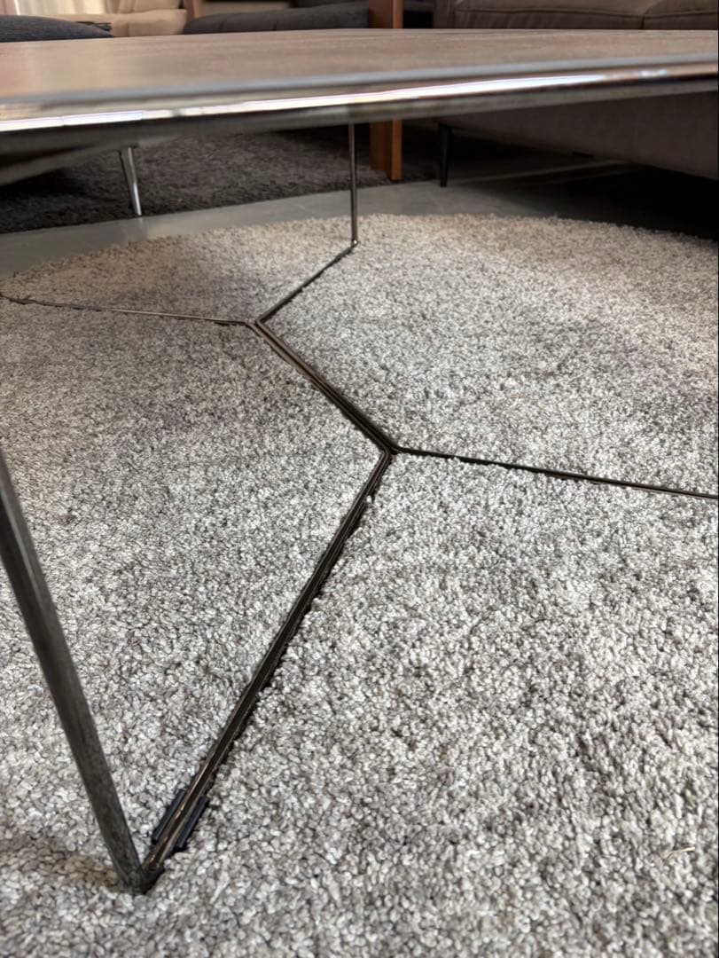 MARCAL コーヒーテーブル　セラミック天板　ブラッククロームフレーム