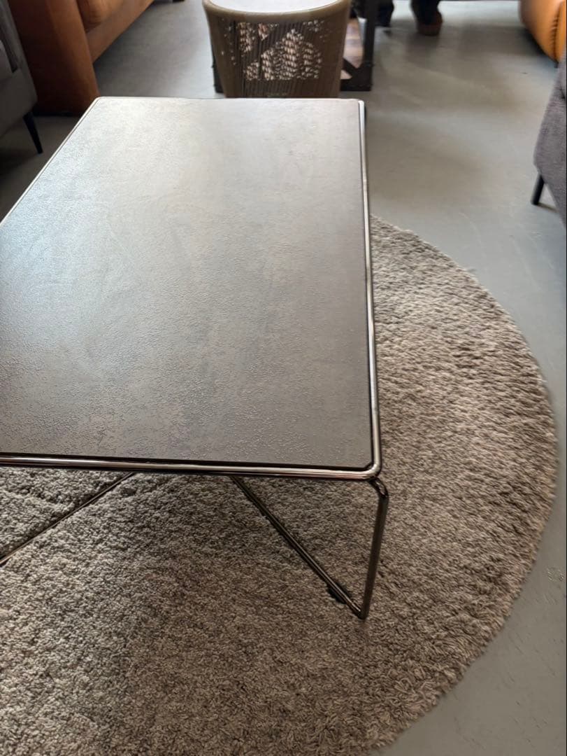 MARCAL コーヒーテーブル　セラミック天板　ブラッククロームフレーム