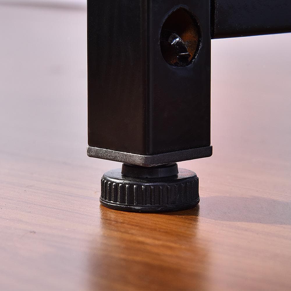 H型PCデスクロータイプ一体型ラック付きデスクワーク木製ブラウン