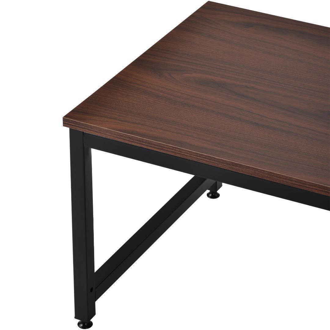 H型PCデスクロータイプ一体型ラック付きデスクワーク木製ブラウン