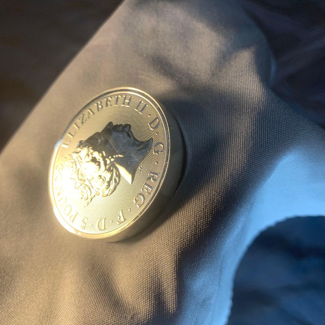 D3 純銀貨 2オンス クイーンズビースト 2020ホワイトライオン - メルカリ