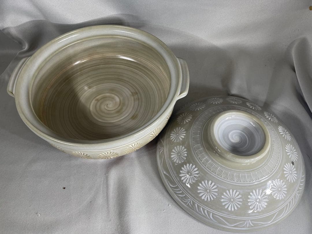 Y09 Ginpo 銀峯三島　11号5.0L 直火用耐熱陶器　日本