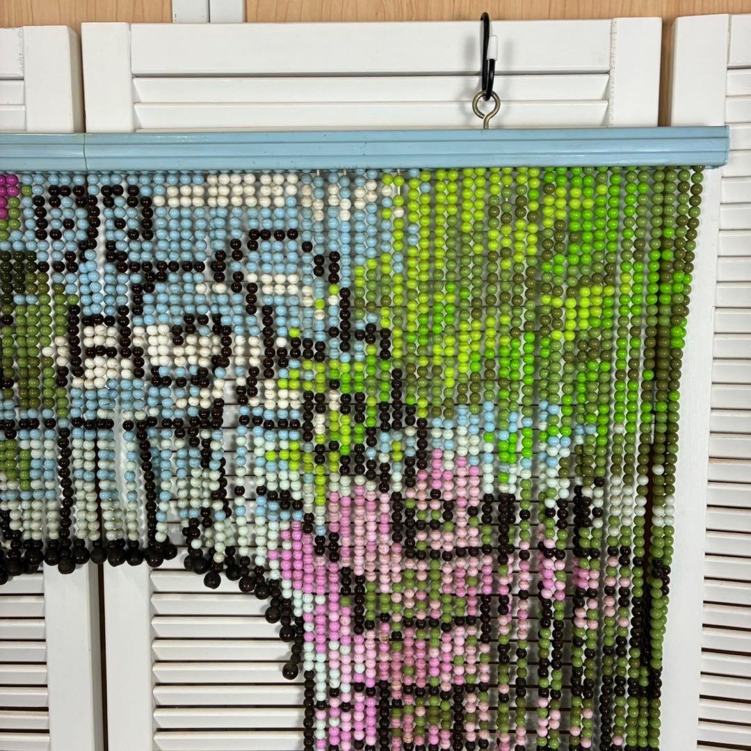 送料込】昭和レトロ 珠のれん ビーズ レトロポップ スキルスクリーン