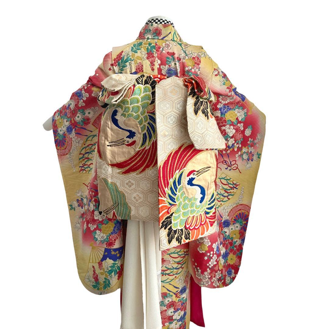 ★アンティーク　女の子　子供着物　7歳　七五三　　大正ロマン　NO48