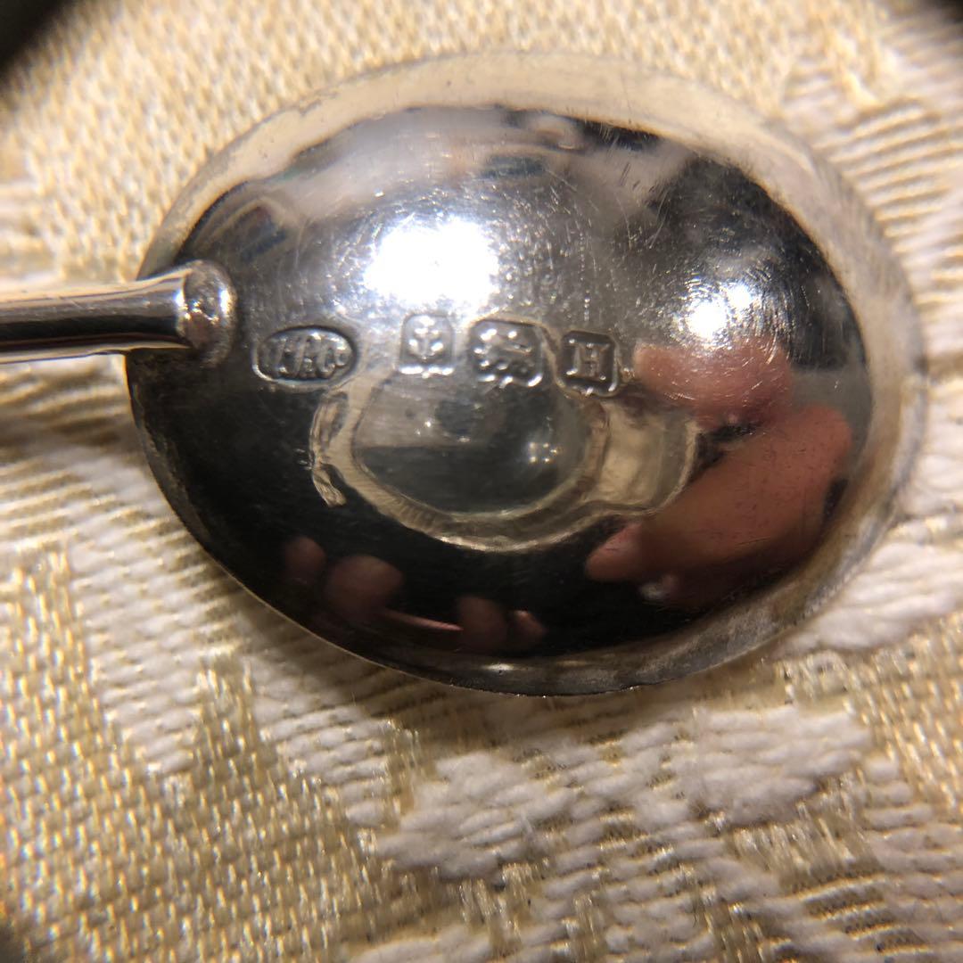 英国ヴィンテージ　コーヒービーン　純銀スプーン　6本セット