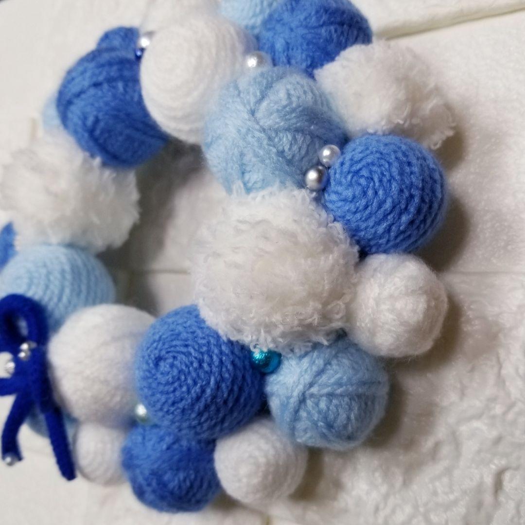 ウエルカムリース ハンドメイド　こどもの日　鯉のぼり　インテリア　毛糸玉　春