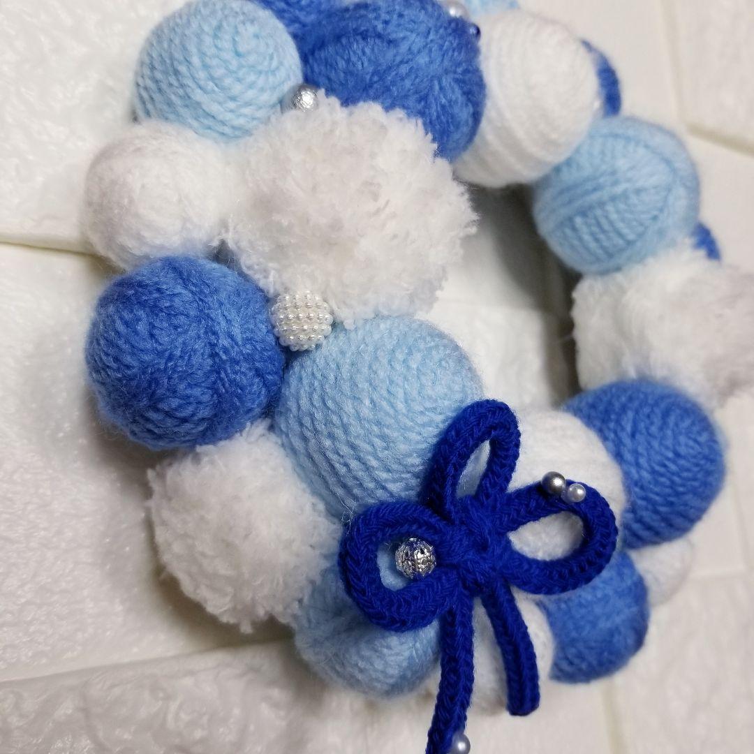 ウエルカムリース ハンドメイド　こどもの日　鯉のぼり　インテリア　毛糸玉　春