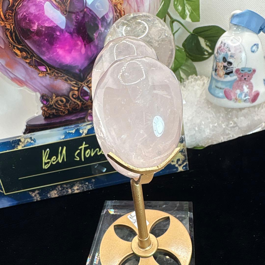 高品質 スターローズクォーツ桃ハート♡♡ダブルスターNo.2565