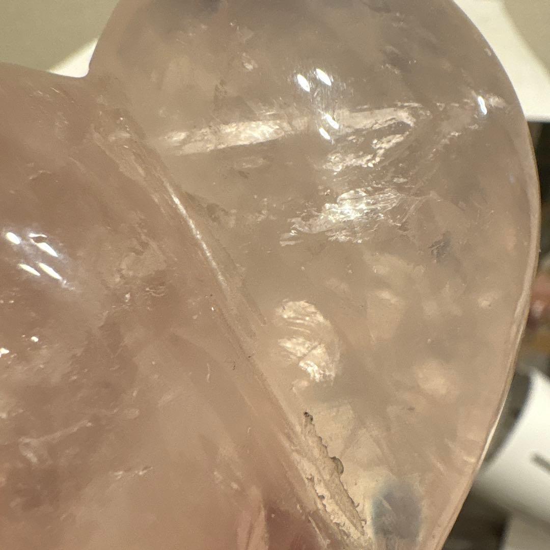 高品質 スターローズクォーツ桃ハート♡♡ダブルスターNo.2565