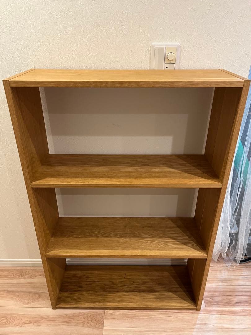 無印良品 棚【送料込み】スタッキングシェルフ ワイド ３段 オーク材