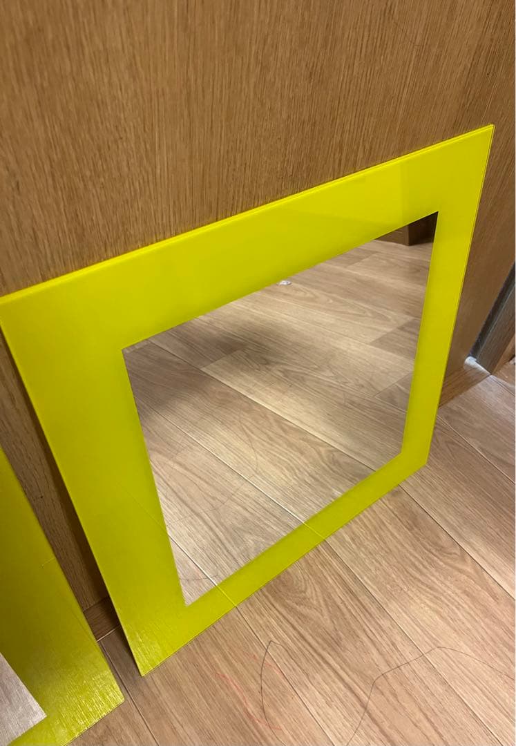 2枚セット アルテジャパン ミラー 壁掛け イエロー 鏡 ドレッサー 北欧