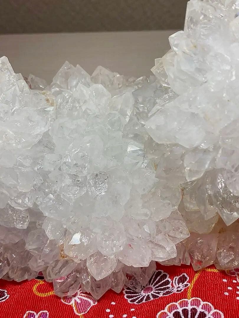 水晶　菊花水晶　クラスタ　原石　鉱物　天然石　パワーストーン　浄化　特大　置物
