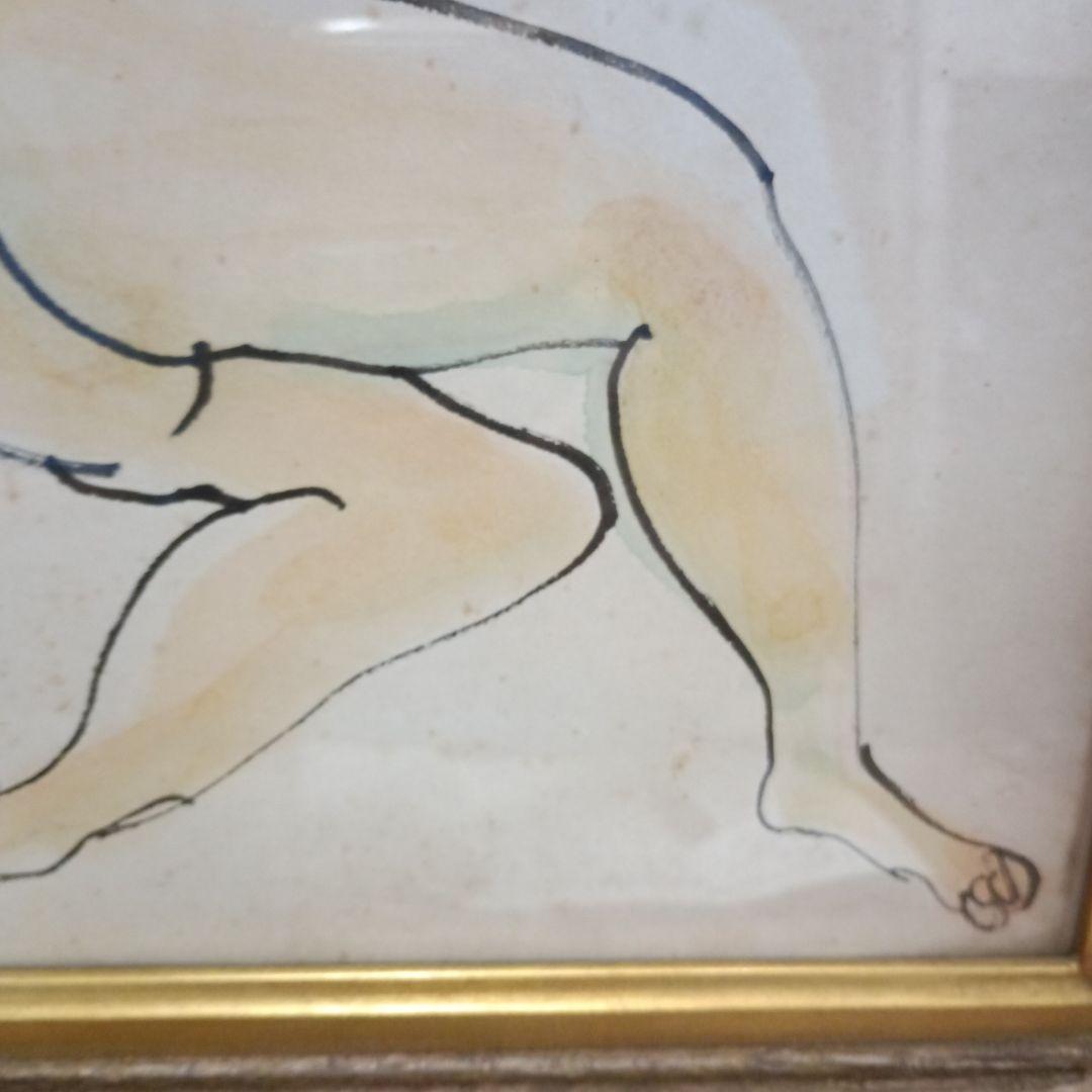 4478 )古沢岩美　水彩画　「裸婦」