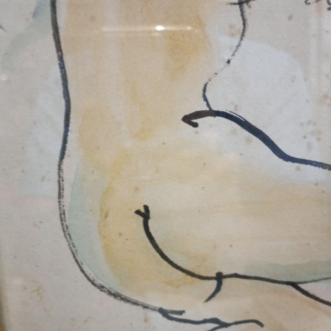 4478 )古沢岩美　水彩画　「裸婦」