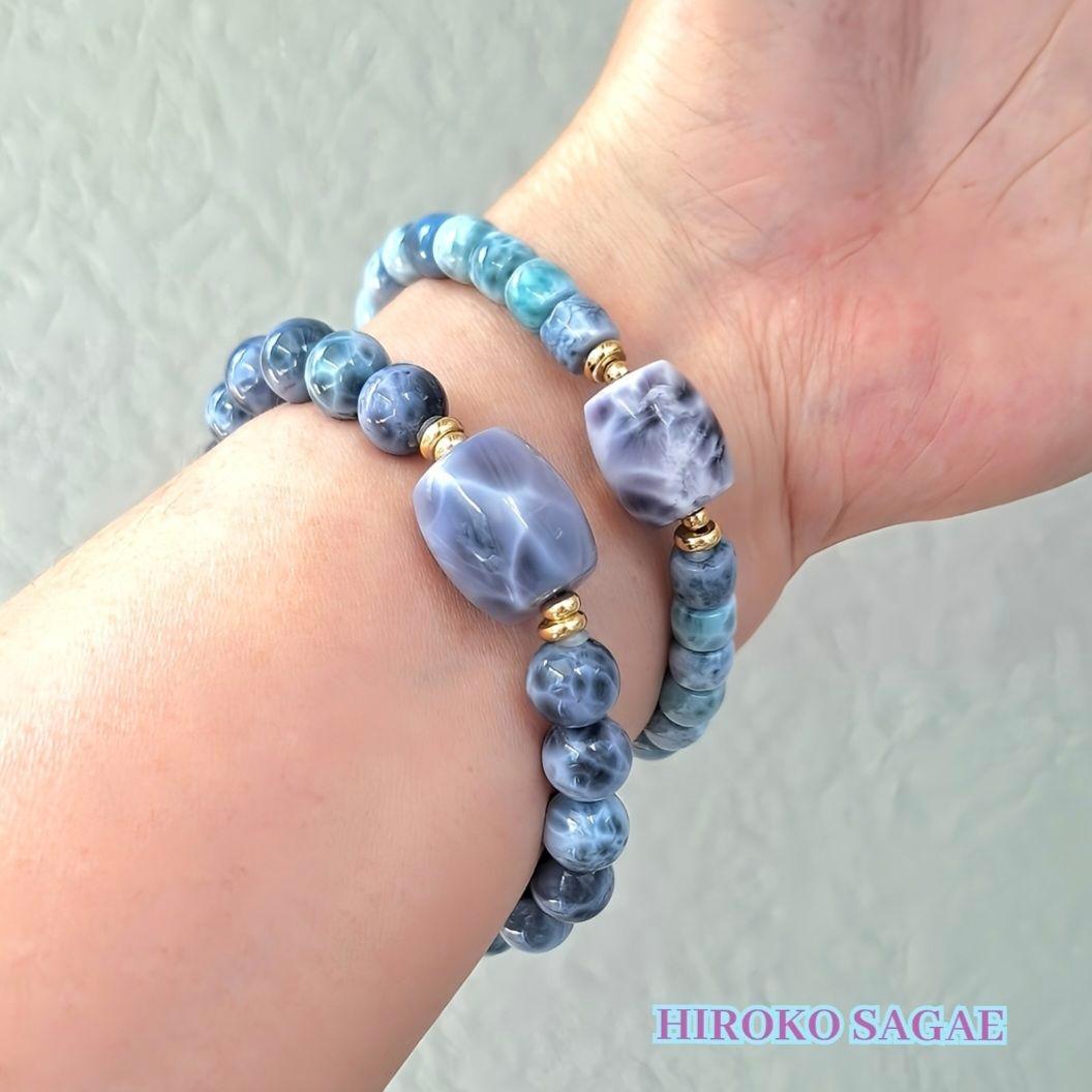 希少 パープルラリマー 極上の愛と癒し ヒーリング ブレスレット No.1