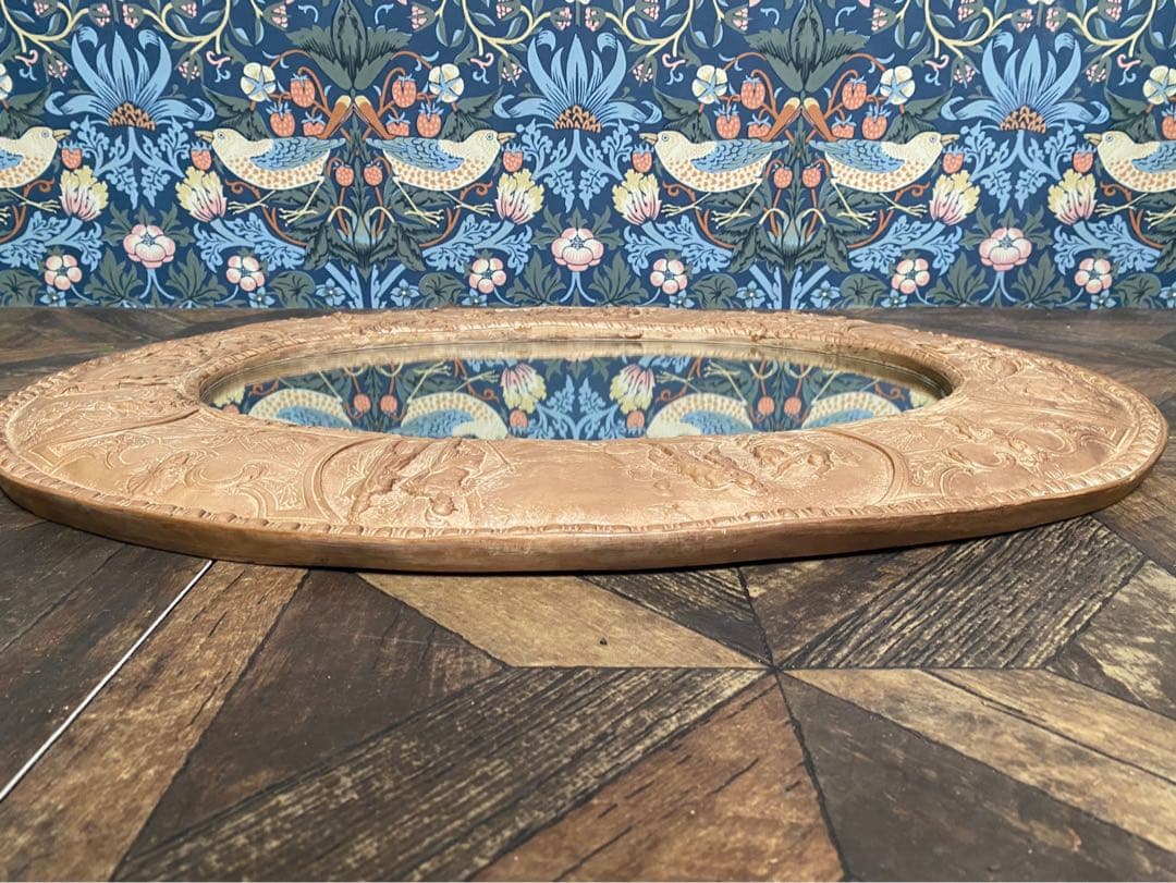 壁掛 鏡 ウォールミラー インテリア アンティーク 昭和レトロ 当時物ビンテージ