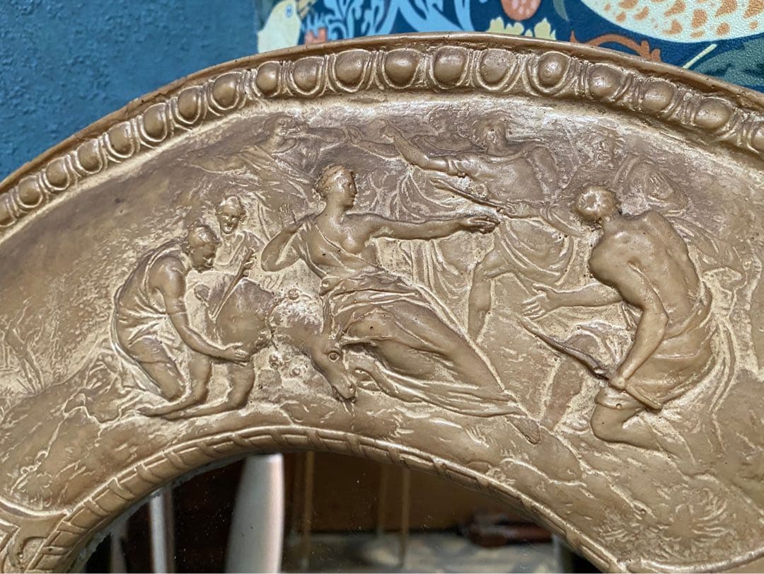 壁掛 鏡 ウォールミラー インテリア アンティーク 昭和レトロ 当時物ビンテージ