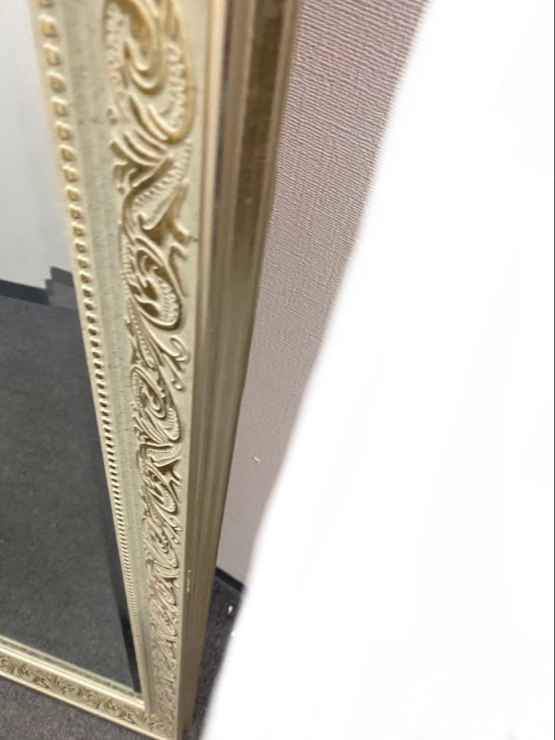 装飾フレーム 全身ミラー　クラシック調 木製　サロン　店舗什器　フィッティング鏡