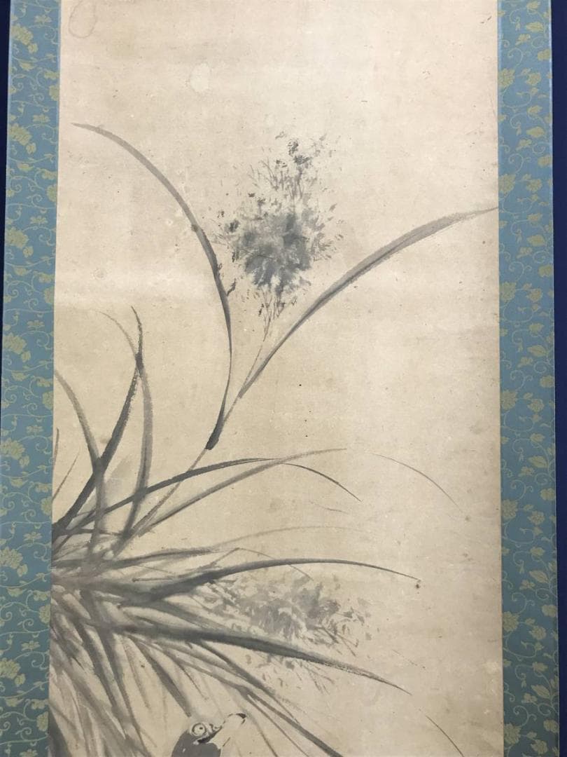 【真作】藤井松林/芦雁図/秋草雁図/花鳥図/掛軸/名家伝来/AD-354