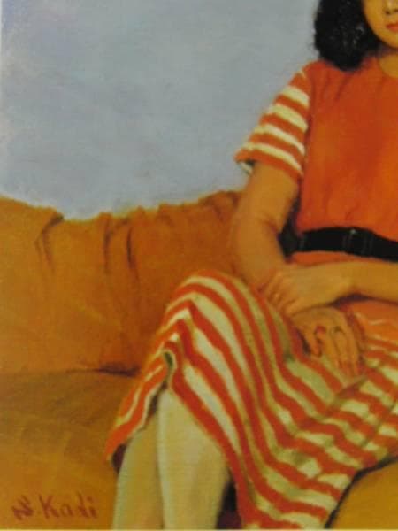 梶 進 「若い人」、限定画集より、藤島 武二、新品額装付