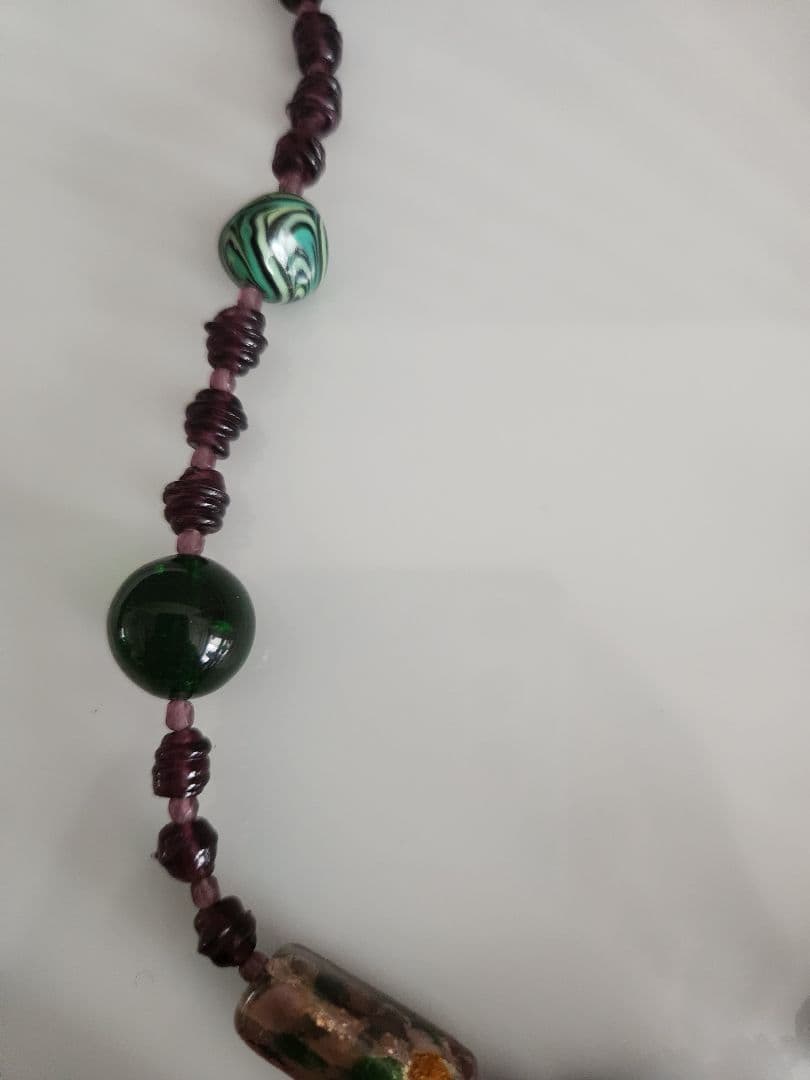 ラストセール！アトリエココ　ベネチアングラスネックレス　ハンドメイド　イタリア製