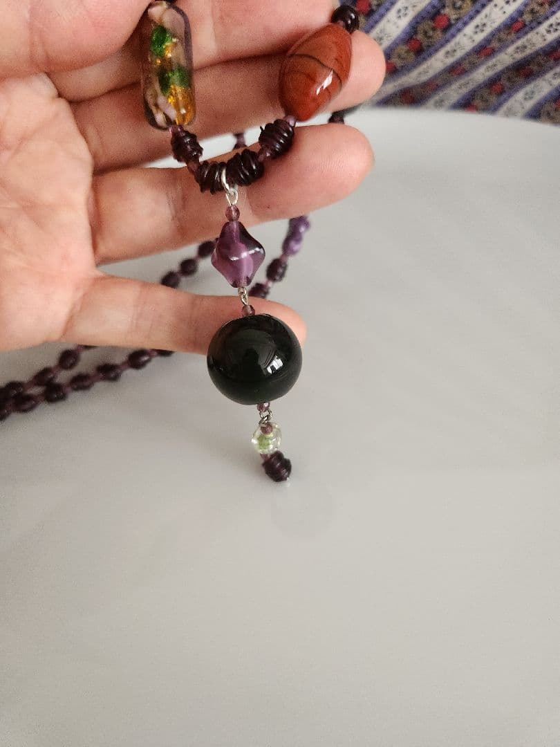 ラストセール！アトリエココ　ベネチアングラスネックレス　ハンドメイド　イタリア製