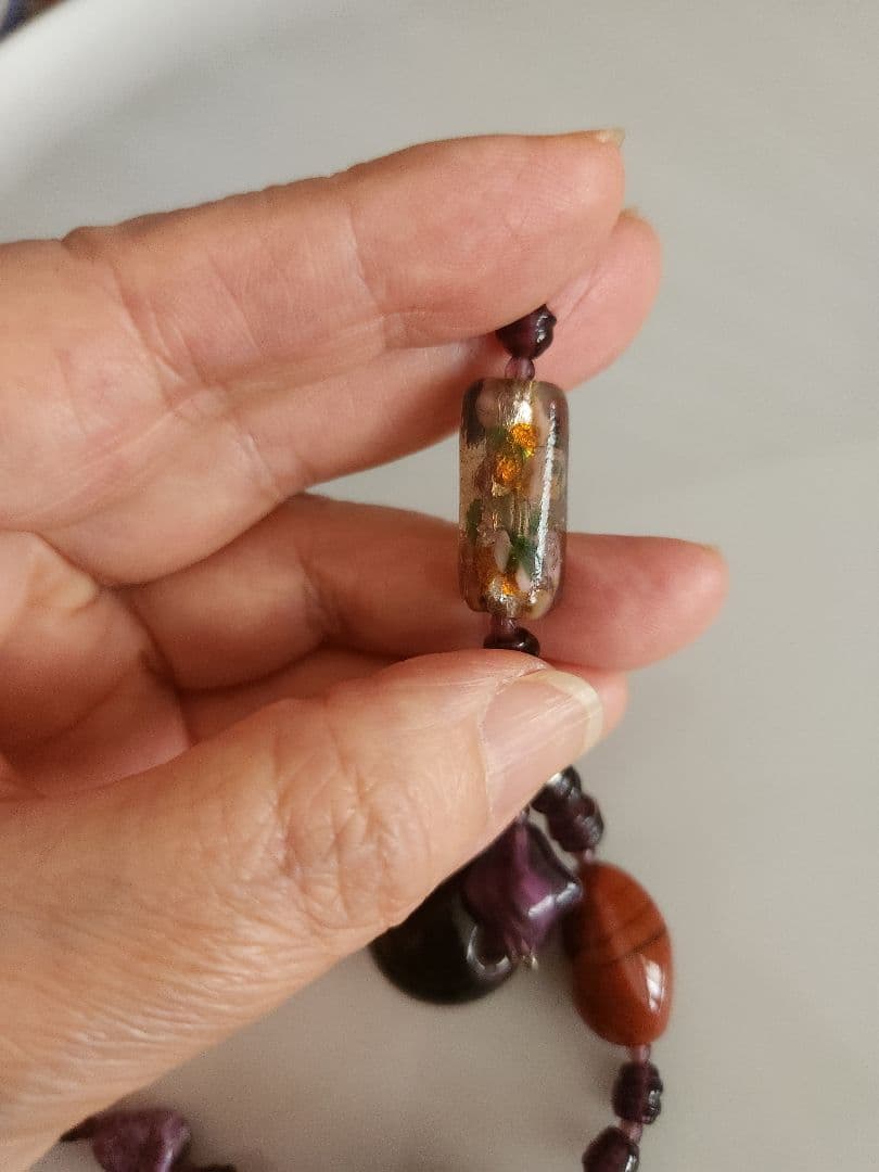ラストセール！アトリエココ　ベネチアングラスネックレス　ハンドメイド　イタリア製