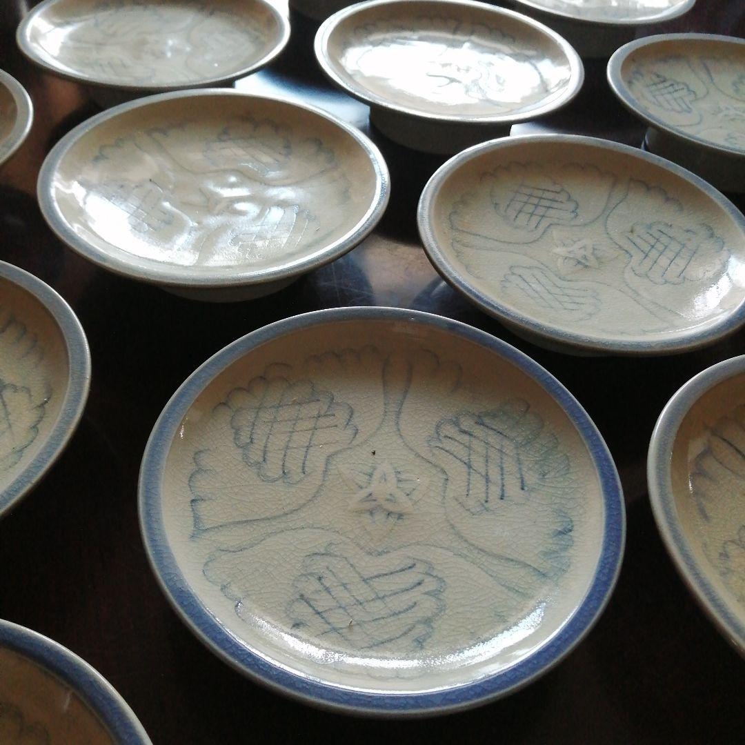 瀬戸焼　加藤華仙　御深井高台皿　19枚　16.5cm