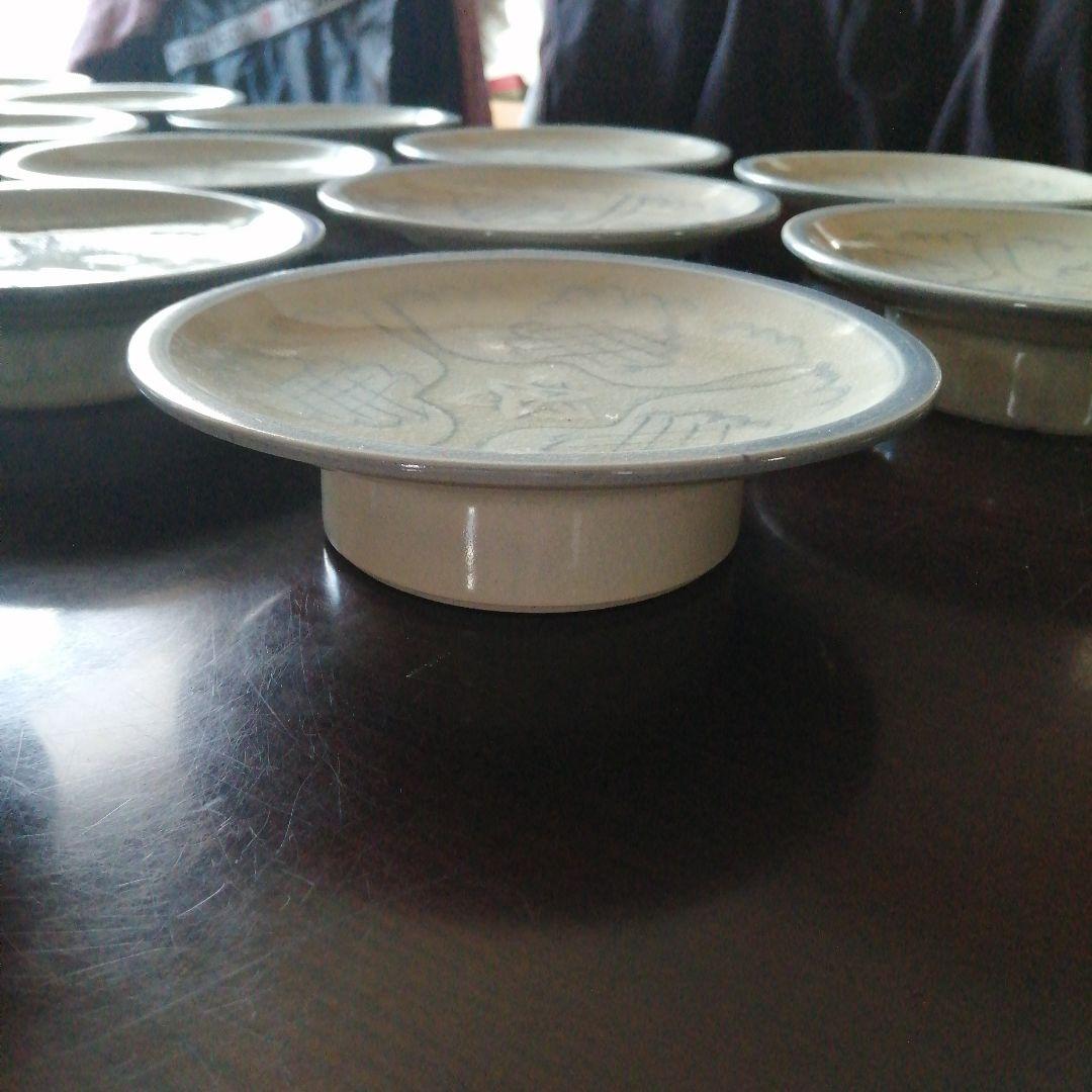 瀬戸焼　加藤華仙　御深井高台皿　19枚　16.5cm