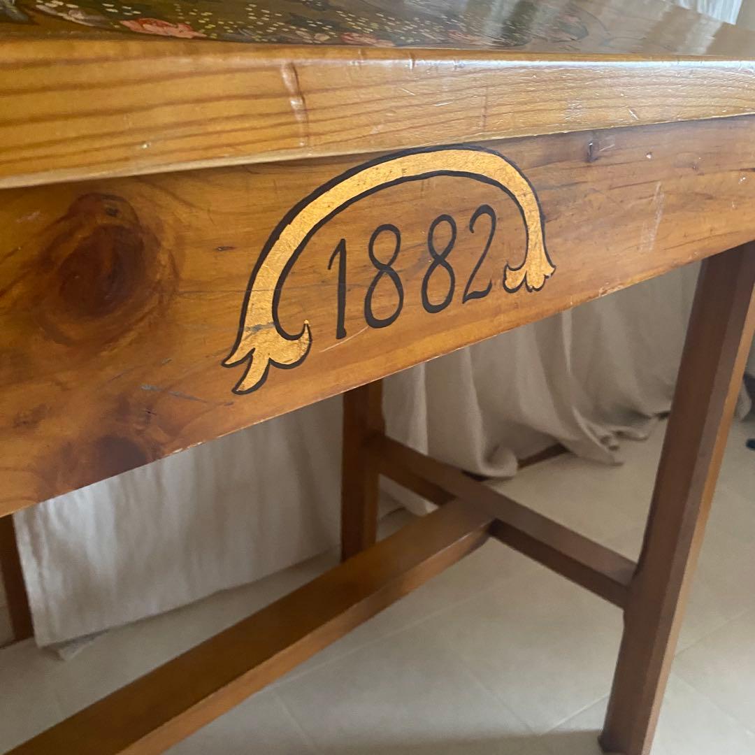 フランス　アンティーク　ドローイング　デスク　机　トールペイント　カントリー