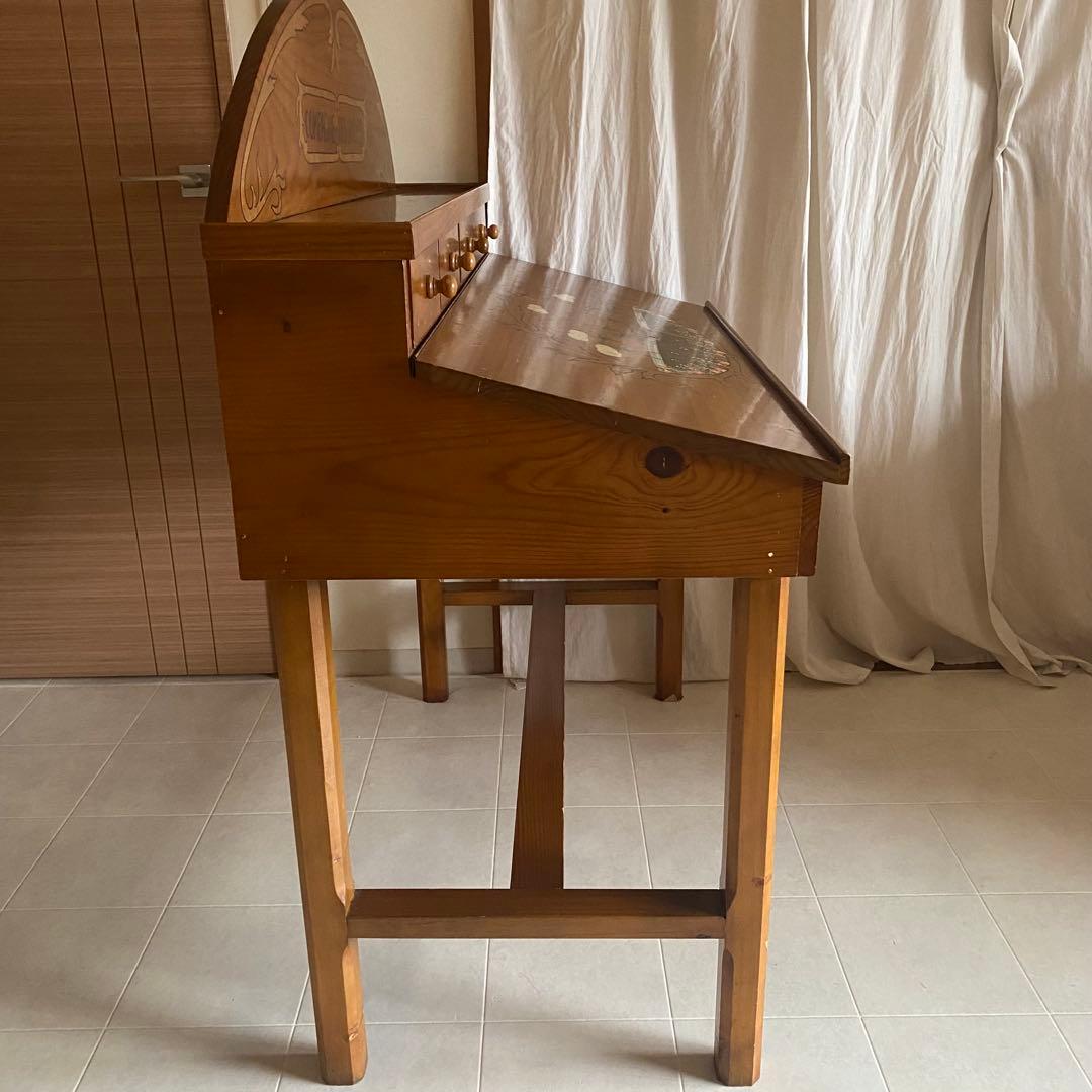 フランス　アンティーク　ドローイング　デスク　机　トールペイント　カントリー