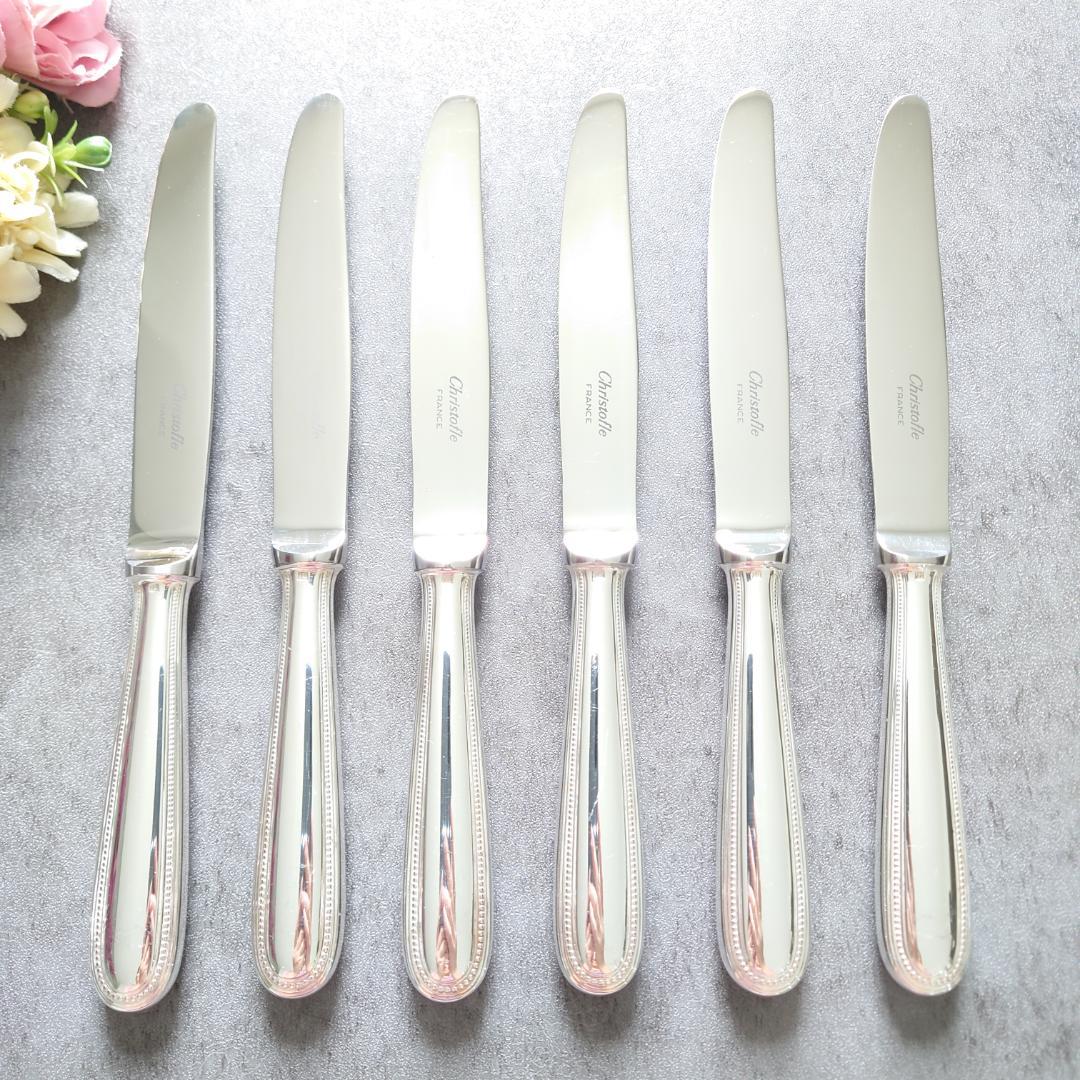 美品 クリストフル パール デザートナイフ 6点