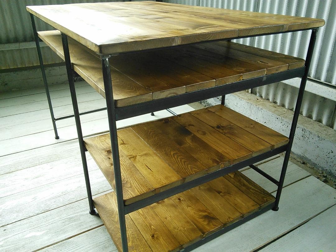 アイアンウッドワークデスク（学習机　事務机　ネイルデスク )《頑丈》《全面溶接》