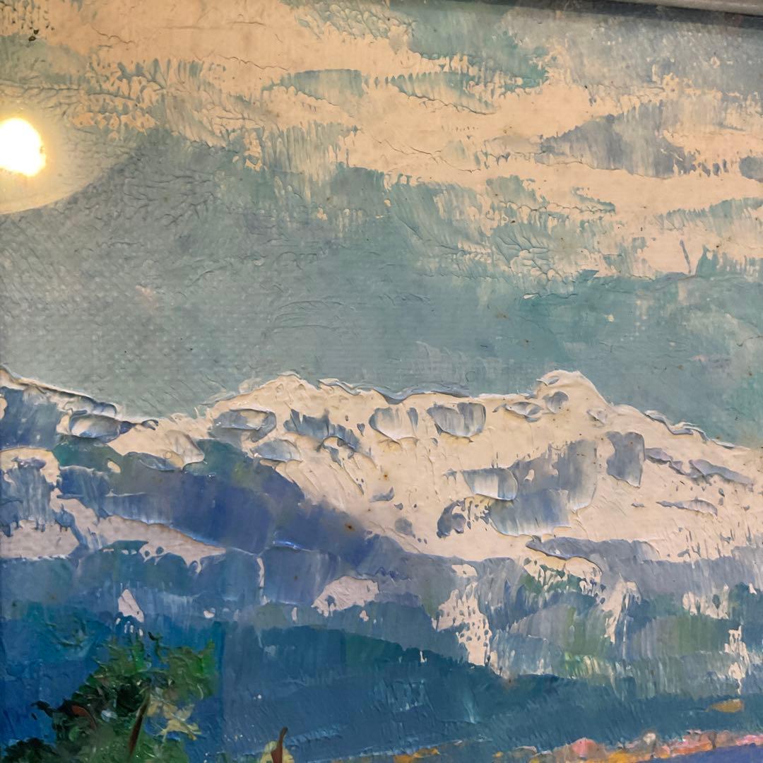 絵画 古川 明雄「スイス ブリエンツ湖」 風景画 SM 額装 油彩画 肉筆