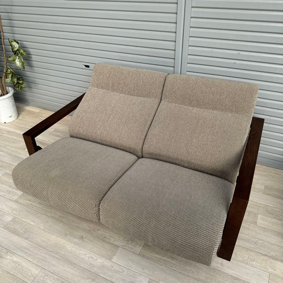 karimoku 現行品　リクライニングソファ　2人掛けソファ　オットマン付き