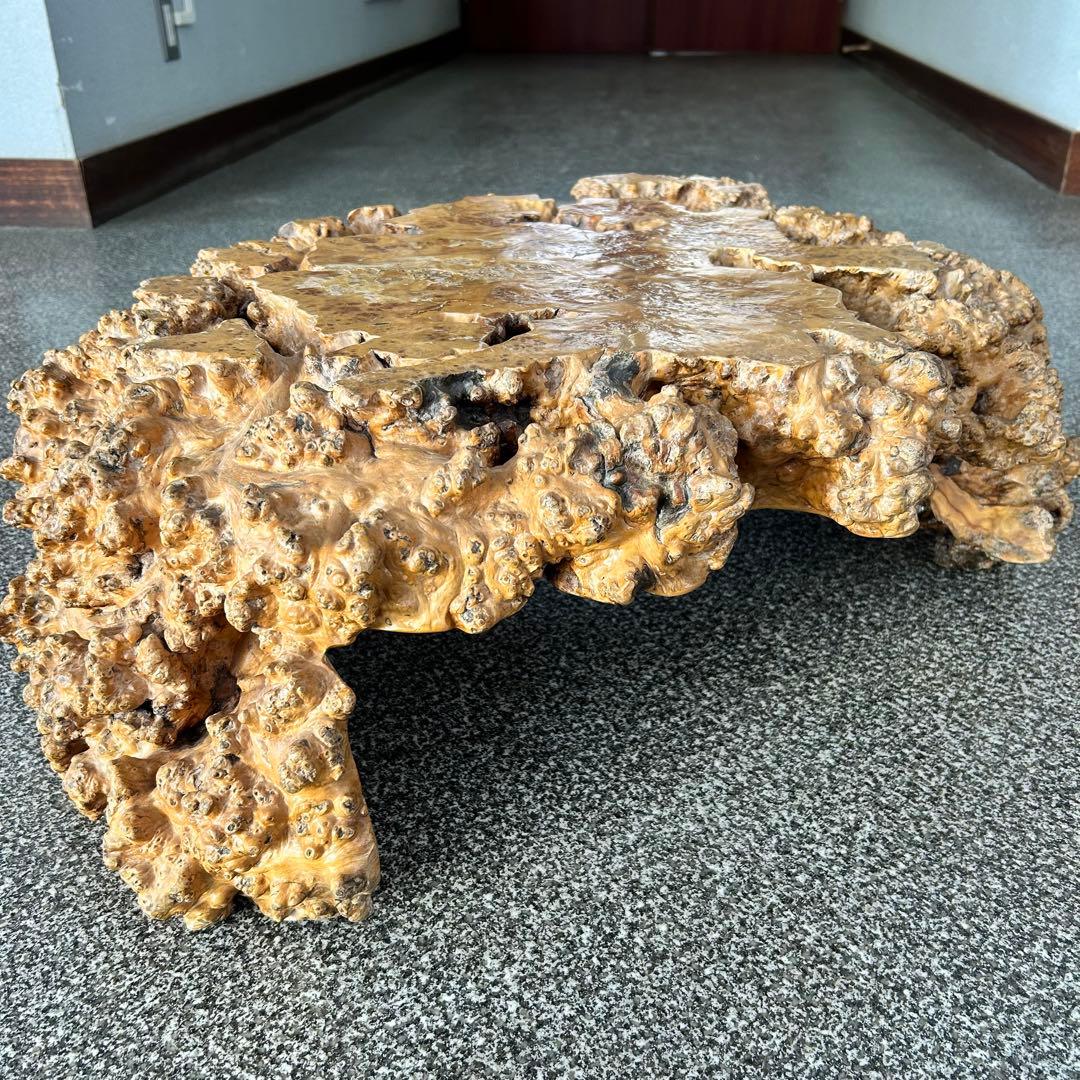 【希少】脚一体もの こぶ 無垢 一枚板 天然木 座卓