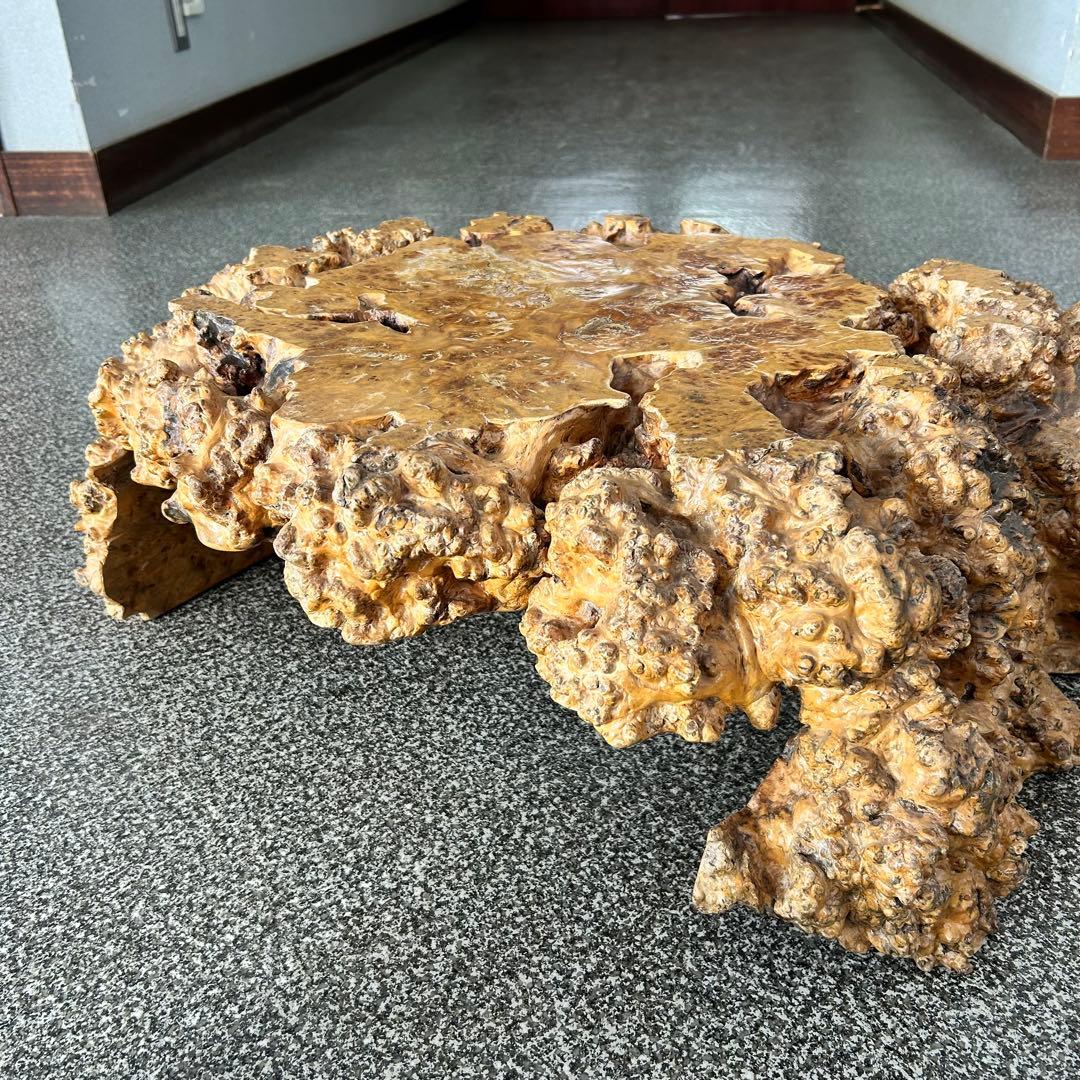 【希少】脚一体もの こぶ 無垢 一枚板 天然木 座卓