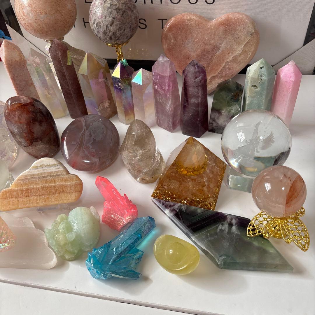 最終値下げ天然石 大量 セット スフィア ポイント 置物