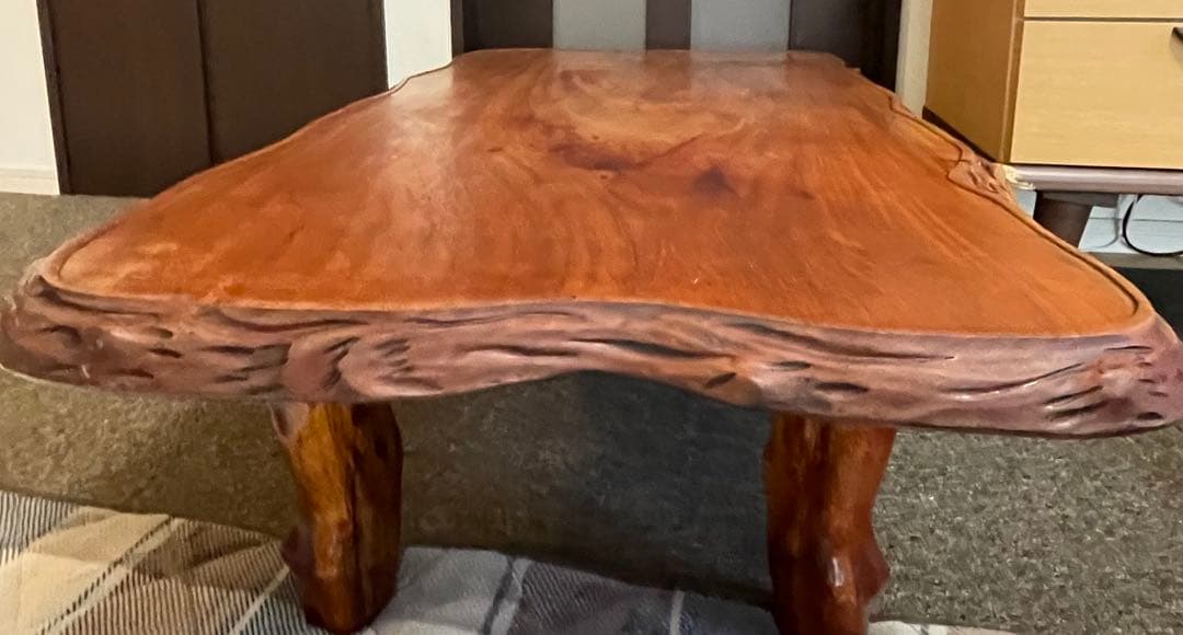 送料込‼️ ヴィンテージ　無垢材　一枚板　ウォールナット　座卓　テーブル　ちゃぶ台