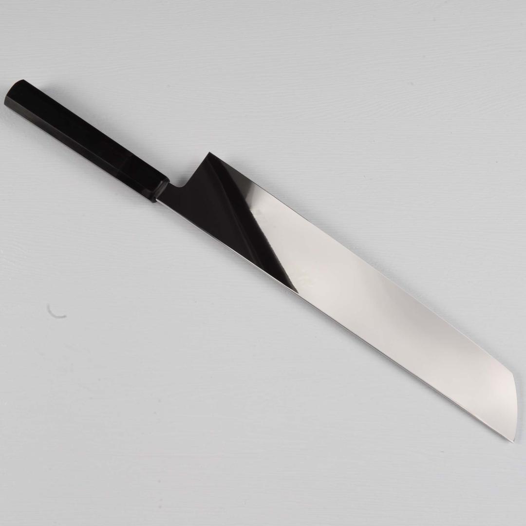 7794鱧切り 骨切り包丁 尺寸 ウルトラ鏡面仕上げ刺身包丁 黒檀黒水牛角八角柄