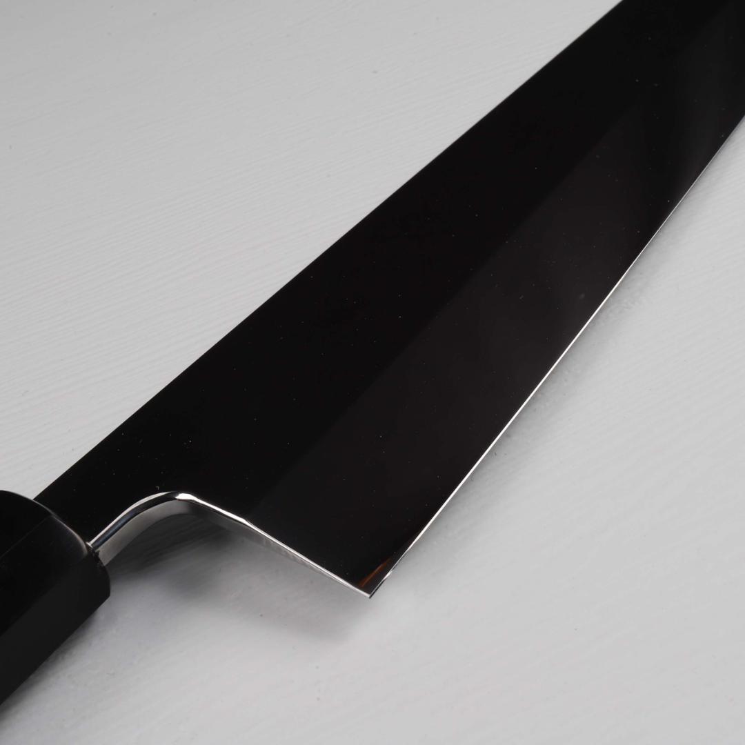 7794鱧切り 骨切り包丁 尺寸 ウルトラ鏡面仕上げ刺身包丁 黒檀黒水牛角八角柄