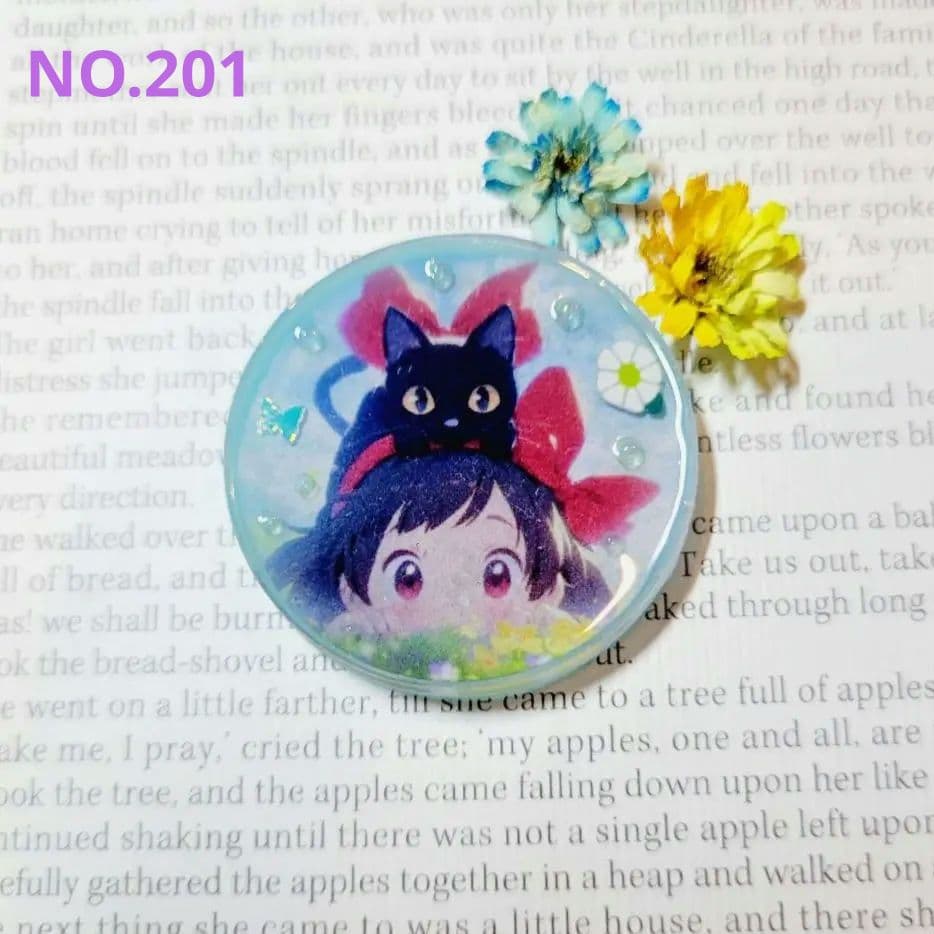 NO.1018❤黒猫❤レジンへアゴム ブローチ