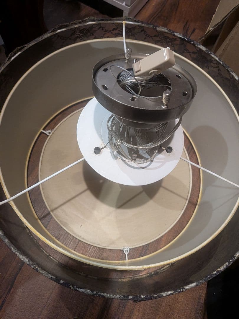 9 遠藤照明 和風 ペンダント ライト レース レイヤー 二重シェード