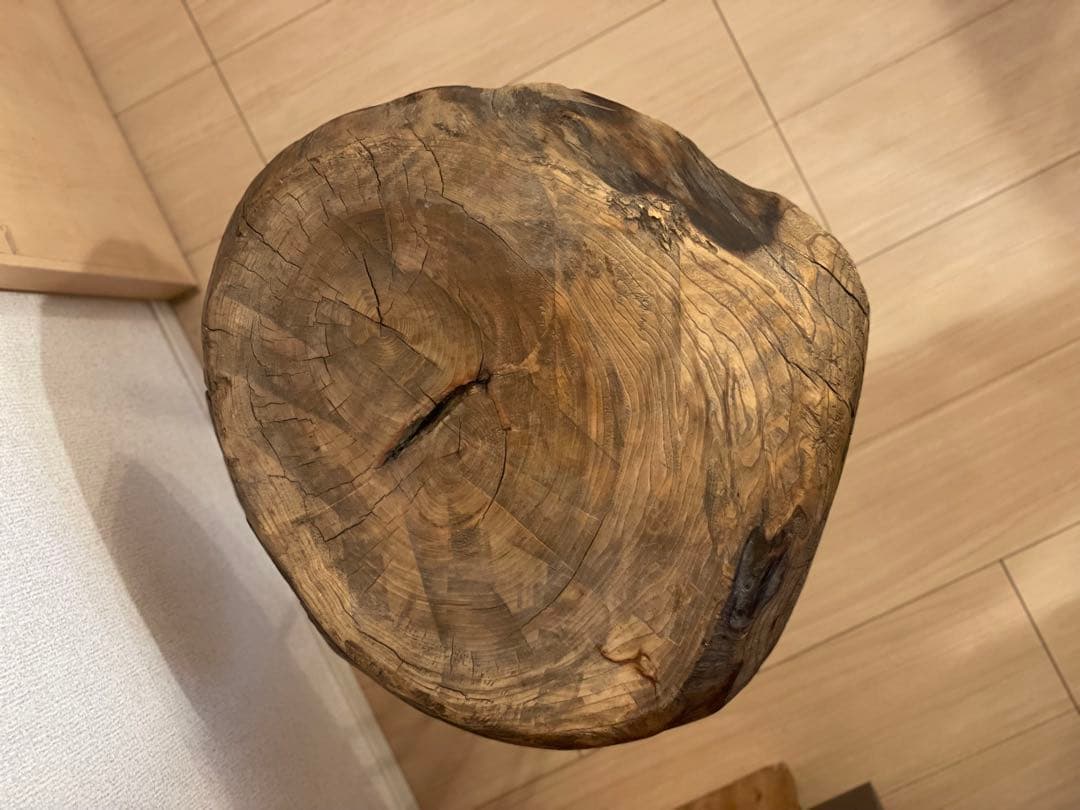 木製丸型テーブル 金属脚