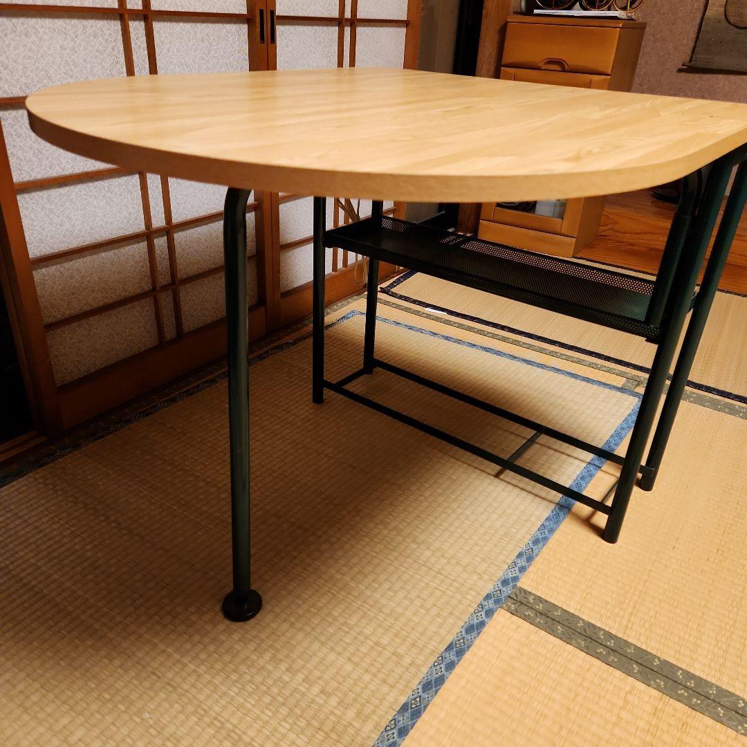 バタフライテーブル　折り畳み式作業テーブル メッシュ下棚付き