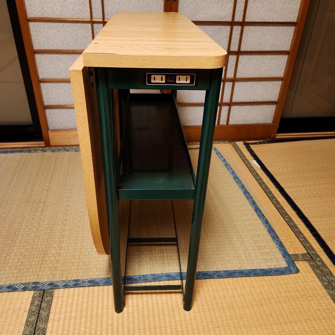 バタフライテーブル　折り畳み式作業テーブル メッシュ下棚付き